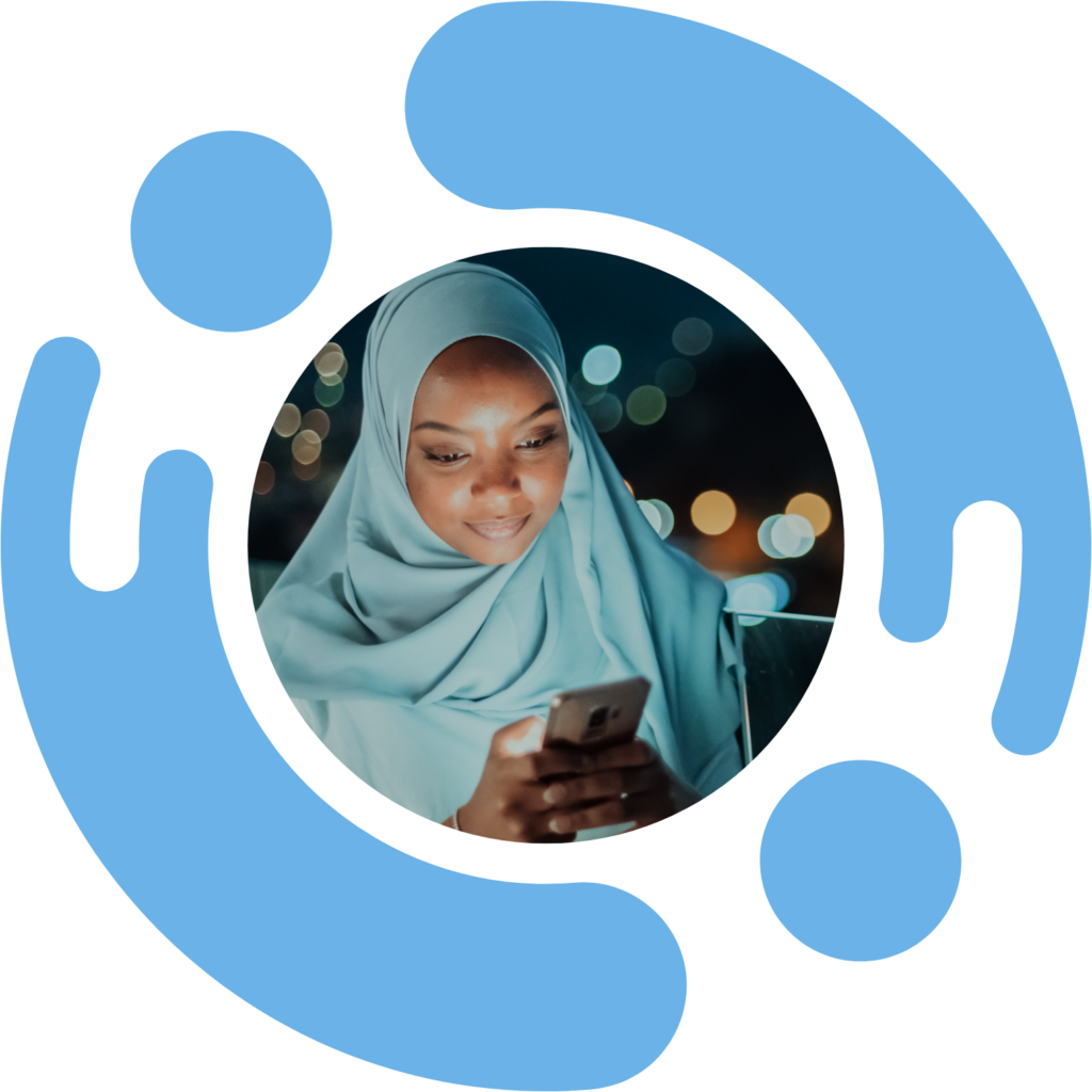 Woman holding a phone